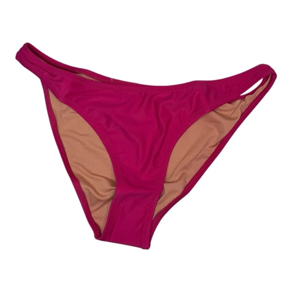 J. Crew Womens Bikini Swim Bottom Pink Recycled Low Rise Moderate Size M BP209